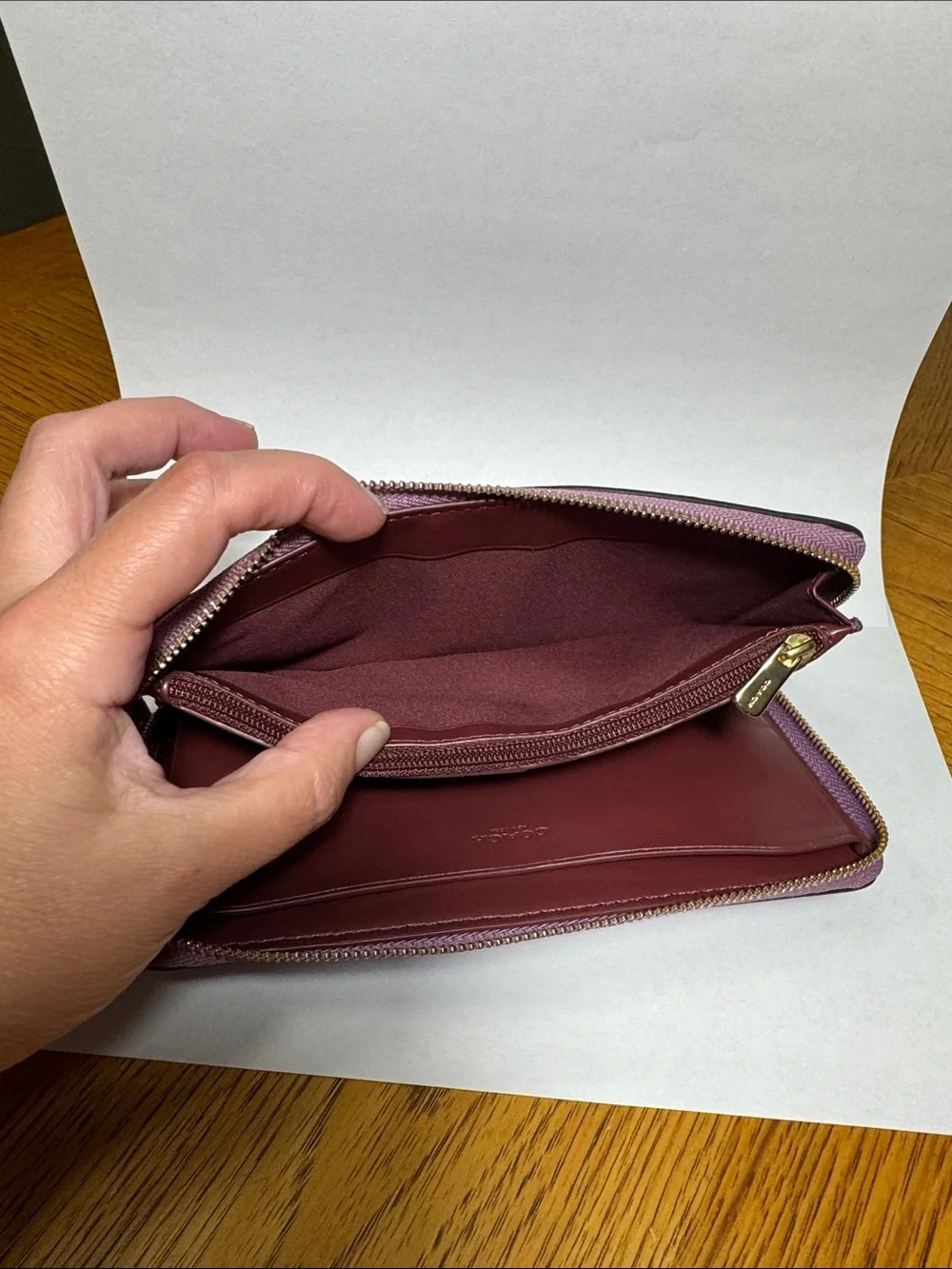 Coach Large Leather Signature Perforated Phone Wallet